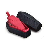 Halloween Theme Velvet Necklace Boxes, Hexagon Coffin Gift Case for Necklace Earring Storage, Black, 9.2x5.5x4.5cm(PW-WG81153-02)