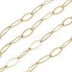 Ion Plating(IP) 304 Stainless Steel Cable Chains, Rhombus Links Chains, Soldered, with Spool, Golden, 15x6x0.7mm, about 32.8 Feet(10m)/roll(CHS-P010-01G)