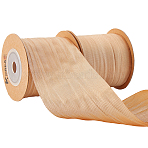 Polyester Ribbon, for Garment Accessories, Gift Decoration, Folds, Sandy Brown, 2 inch(50mm), 10yards/roll(OCOR-WH20006-59D)