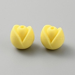 Flower Food Grade Eco-Friendly Silicone Beads, Yellow, 15x14.5x13.5mm, Hole: 2mm(SIL-WH0013-47C)