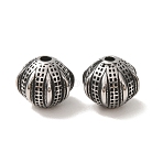 304 Stainless Steel Beads, Rondelle with Grid Pattern, Antique Silver, 11x9.5mm, Hole: 2mm(SA-CBA9DCB-26AS)