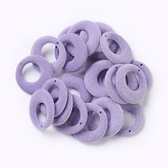 Flocky Acrylic Pendants, Ring, Lilac, 26.5~27x4mm, Hole: 1.2mm(X-OACR-I001-E06)