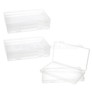 Transparent Plastic Bead Containers, with Hinged Lids, for Beads and More, Rectangle, Clear, 19.1x10.95x1.6cm(CON-FH0001-21B)