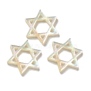 Natural White Shell Star of David Multi-Strand Links, 15.2x13.2x1.5mm, Hole: 1.2mm(SSHEL-N038-04B)