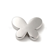 Rack Plating Brass Beads, Butterfly, Lead Free & Cadmium Free, Platinum, 13x17x4mm, Hole: 2.5mm(KK-A195-01P)