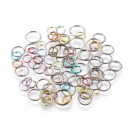 Aluminum and Iron Open Jump Rings, Single Loops, Mixed Color, 18~22 Gauge, 4~10x0.6~1mm(X-FIND-XCP0002-01)