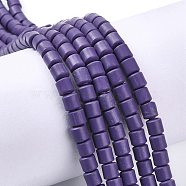 Polymer Clay Bead Strands, Column, Dark Slate Blue, 5~7x6mm, Hole: 1.5~2mm, about 61~69pcs/strand, 15.74 inch(CLAY-T001-C50)