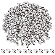 202 Stainless Steel Beads, Oval, Stainless Steel Color, 7.5x6mm, Hole: 3mm, 150pcs/box(STAS-NB0001-63)