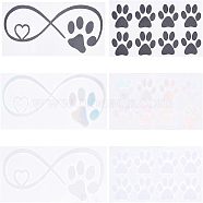 SUPERFINDINGS Waterproof PET Decoration Sticker, for Window or Stairway Home Decoration, Dog Paw Print, Mixed Color, 14~18x7.7~8cm(DIY-FH0002-77)