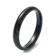 Ion Plating(IP) 304 Stainless Steel Flat Plain Band Rings, Black, Size 7, Inner Diameter: 17mm, 3mm(STAS-I160-D-17mm-B)