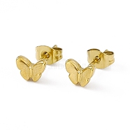 Vacuum Plating 304 Stainless Steel Tiny Butterfly Stud Earrings for Women, Golden, 5.5x7mm, Pin: 0.8mm(EJEW-P212-10G)