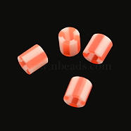 PE DIY Melty Beads Fuse Beads Refills, Column, Orange Red, 5x5mm, Hole: 3mm(X-DIY-R037-06)
