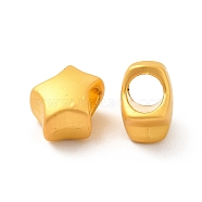 Rack Plating Alloy European Beads, Large Hole Beads, Lead Free & Cadmium Free & Nickel Free, Star, Matte Gold Color, 10.5x9.5x7mm, Hole: 4.5mm(PALLOY-F287-36MG)