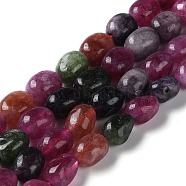 Natural Malaysia Jade Beads Strands, Faceted, Oval, Dyed and Heated, Medium Violet Red, 8.5~11.5x7~8x6.5~8mm, Hole: 1.5mm, about 37~38pcs/strand, 14.76''~15.55''(37.5~39.5cm)(G-I283-H13-01)