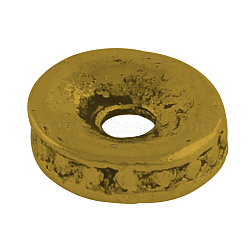 Donut Alloy Spacer Beads, Tibetan Style, Cadmium Free & Lead Free , Antique Golden, 8x2mm, Hole: 2mm, about 1960pcs/1000g(TIBEB-7571-AG-RS)