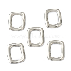 Non-Tarnish 304 Stainless Steel Linking Rings, Rectangle, Stainless Steel Color, 19.5x16x2mm, Inner Diameter: 9mm(STAS-G244-38P)