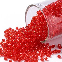 TOHO Round Seed Beads, Japanese Seed Beads, (5) Transparent Light Siam Ruby, 11/0, 2.2mm, Hole: 0.8mm, about 1110pcs/10g(X-SEED-TR11-0005)