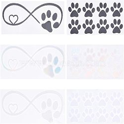 SUPERFINDINGS Waterproof PET Decoration Sticker, for Window or Stairway Home Decoration, Dog Paw Print, Mixed Color, 14~18x7.7~8cm(DIY-FH0002-77)