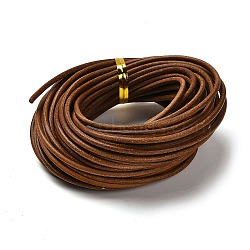 Cowhide Leather Cord, Leather Jewelry Cord, Jewelry DIY Making Material, Sienna, 2.2mm(WL-XCP0001-19)