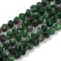 Natural Ruby in Zoisite Beads Strands, Cube, 7.5~8.5x6.5~8.5x5.5~6.5mm, Hole: 0.7mm, about 52~56pcs/strand, 15.16~15.87''(38.5~40.3cm)(G-A257-A13-01)