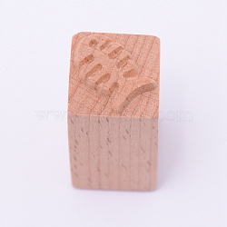 Wooden Stamps, Rectangle, Fish Pattern, 50x20x20mm(DIY-WH0189-61D)