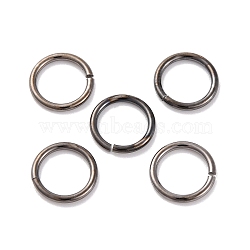 Brass Open Jump Rings, Cadmium Free & Lead Free, Gunmetal, 10x1.2mm, Inner Diameter: 7.5mm, about 1923pcs/500g(KK-G514-01G-B)