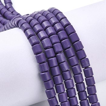 Polymer Clay Bead Strands, Column, Dark Slate Blue, 5~7x6mm, Hole: 1.5~2mm, about 61~69pcs/strand, 15.74 inch