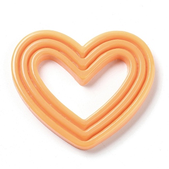 Opaque Resin Decoden Cabochons, Heart, Sandy Brown, 36.5x43.5x4.5mm