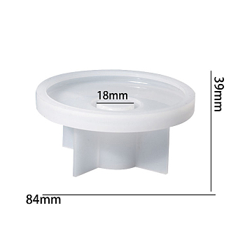 Food Grade Silicone Candle Holder Molds, Resin Casting Molds, for UV Resin, Epoxy Resin Craft Making, Flat Round Pattern, 84x39mm