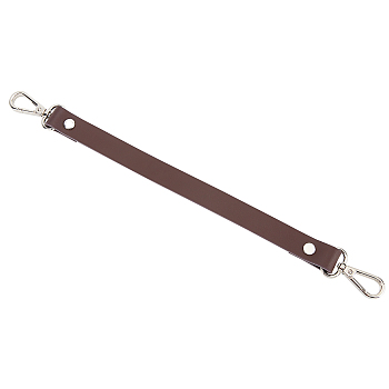 Cowhide Leather Bag Handles, with Alloy Swivel Clasps, for Bag Replacement Accessories, Coconut Brown, 33.3~33.4x1.85x1.15cm