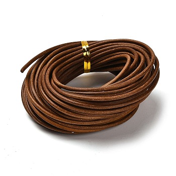 Cowhide Leather Cord, Leather Jewelry Cord, Jewelry DIY Making Material, Sienna, 2.2mm