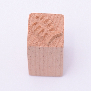 Wooden Stamps, Rectangle, Fish Pattern, 50x20x20mm