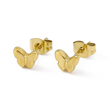 Vacuum Plating 304 Stainless Steel Tiny Butterfly Stud Earrings for Women, Golden, 5.5x7mm, Pin: 0.8mm
