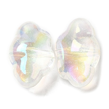 UV Plating Transparent Rainbow Iridescent Acrylic Beads, Cloud, Clear, 26x17x13mm, Hole: 2.1mm