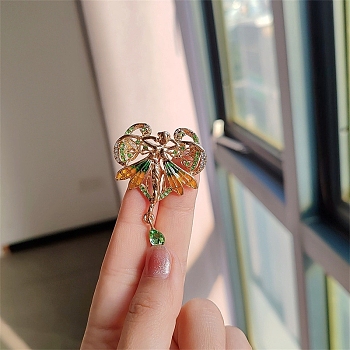 Angel Enamel Pins, Alloy Rhinestone Brooches for Backpack Clothes, Mixed Color, 50x37mm