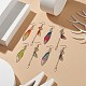 4 Set 4 Color Resin Wing with Feather Asymmetrical Earrings(EJEW-TA00175)-2