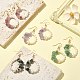4Pcs 4 Style Natural Mixed Gemstone & Shell Pearl Ring Dangle Earrings(EJEW-TA00247)-2