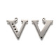 304 pendentif lettre en acier inoxydable sertis strass(STAS-Y006-61P-V)-2