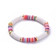Bracelets élastiques faits à la main de perles heishi en pâte polymère(BJEW-JB05091-04)-1