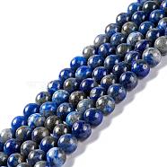 Natural Lapis Lazuli Round Beads Strands, 6mm, Hole: 1mm, about 63pcs/strand, 15.5 inch(G-I181-09-6mm)