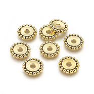 Tibetan Style Alloy Beads, Flower, Cadmium Free & Nickel Free & Lead Free, Antique Golden, 17.5x3mm, Hole: 4mm(GLF10788Y-NF)