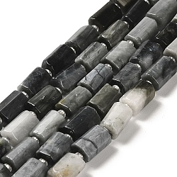 Natural Eagle Eye Stone Beads Strands, with Seed Beads, Faceted, Column, 8.5~11x5.5~6.5mm, Hole: 1mm, about 14~15pcs/strand, 7.48''(19cm)(G-N327-06-08)