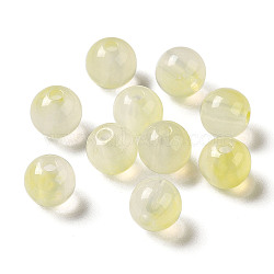Transparent Acrylic Beads, Two-Tone, Round, Champagne Yellow, 7.5x7mm, Hole: 1.8mm, about: 1900~2000pcs/500g(OACR-Z006-03I)