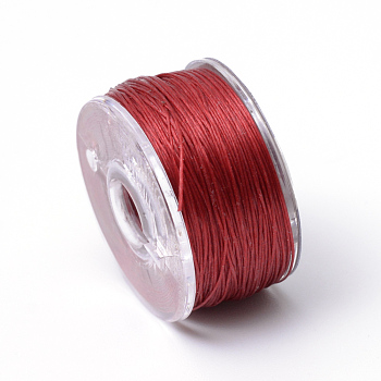 Special Coated Polyester Beading Threads for Seed Beads, FireBrick, 0.1mm, about 50yards/roll