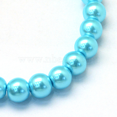 Baking Painted Pearlized Glass Pearl Round Bead Strands(X-HY-Q003-6mm-48)-2