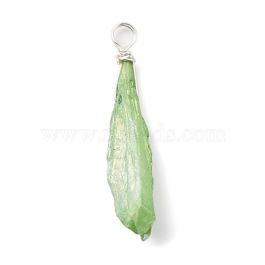 Electroplated Raw Rough Natural Quartz Crystal Copper Wire Wrapped Pendants(PALLOY-JF02409-02)-3