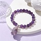 Natural Amethyst Round Beaded Stretch Bracelets(BJEW-JB10089-01)-2