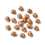 20Pcs Handmade Porcelain Beads, Rhombus, Dark Salmon, 11.5x10mm, Hole: 2mm(PORC-YW0001-53D)