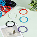 50pcs 5 colors Girl's Hair Accessories, Nylon Thread Elastic Fiber Hair Ties, Ponytail Holder, Mixed Color, 44mm, 10pcs/color(OHAR-LP0001-07)