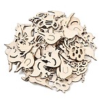 Unfinished Wooden Cutouts, Animals, DIY Craft Supplies, PapayaWhip, 26~30.5x24~31x2.5mm, about 50pcs/bag(WD-CBACC5B-10)